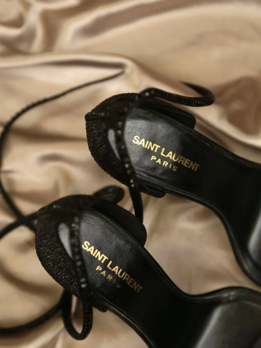 YVES SAINT LAURENT "Opyum" Swarovski Crystal Sandals - Picture 12 of 12